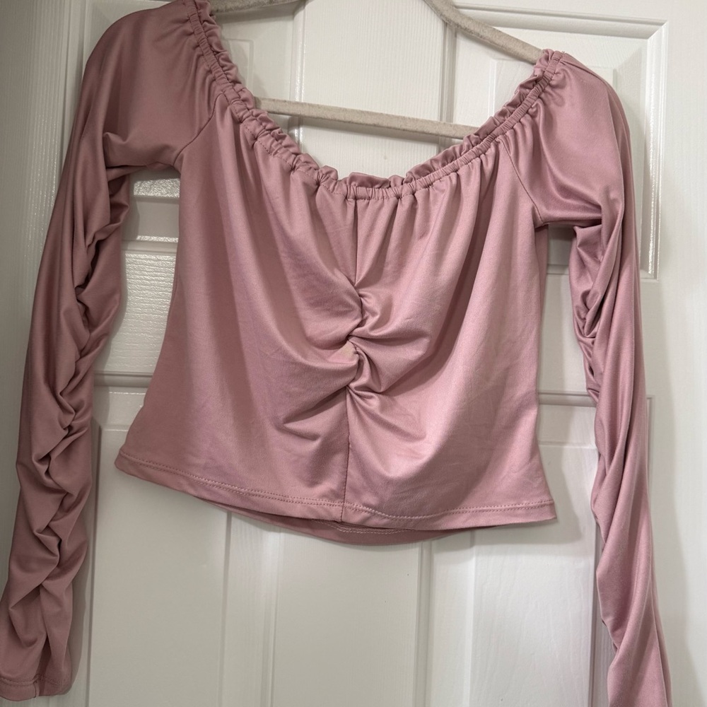 Ninexis Pink Ruched On/Off Shoulder Women's Top *NWT
